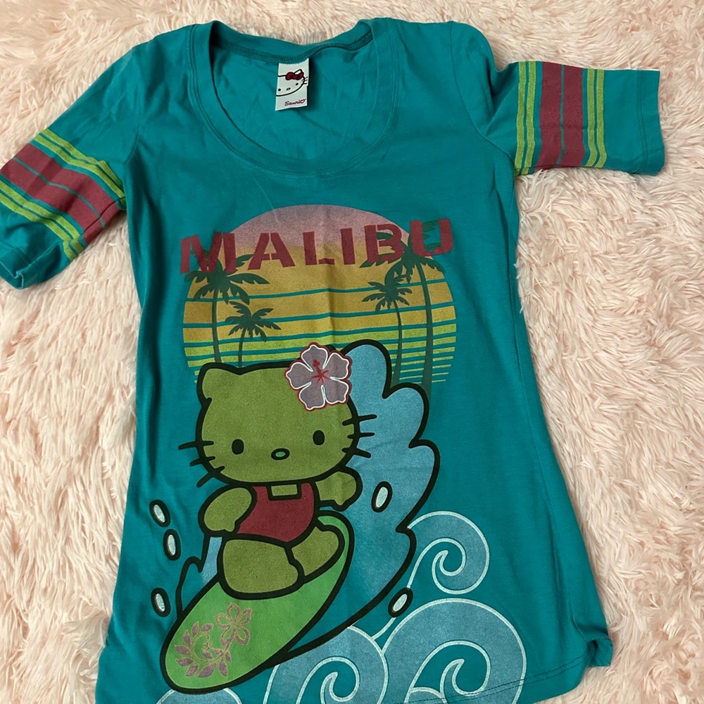 VINTAGE SANRIO HELLO KITTY MALIBU BEACH  SHIRT SIZE SMALL